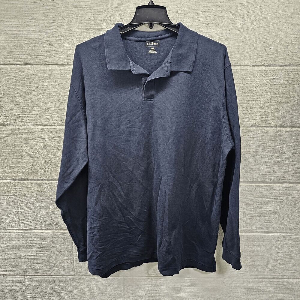 LL Bean Men's XXL Tall Long Sleeve Polo Henley Shirt XXLT‎